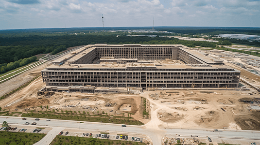 新医院建设的最后阶段鸟瞰图图片