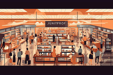 机场免税商店的插图图片