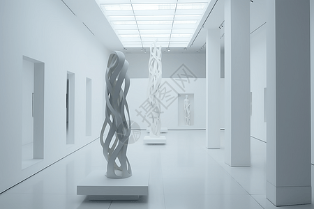 极简主义的白色画廊的图图片