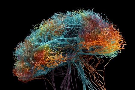 彩色神经网络3D模型图片