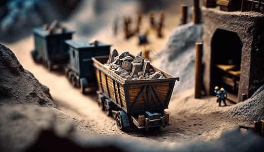 矿车的微型立体渲染模型图片