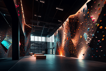 文化墙室内攀岩健身房背景