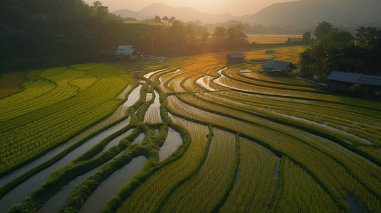 农田里的杂交水稻图片