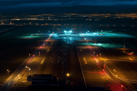 机场的跑道背景图片