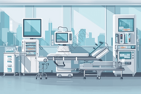 医院的设备平面插画高清图片