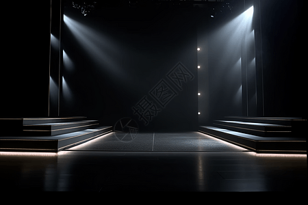 黑五黑色简约舞台设计图片