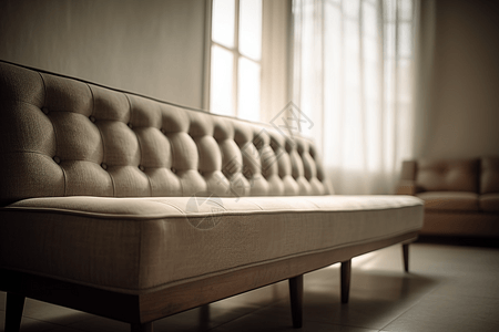 世纪中叶沙发上的亚麻内饰图片