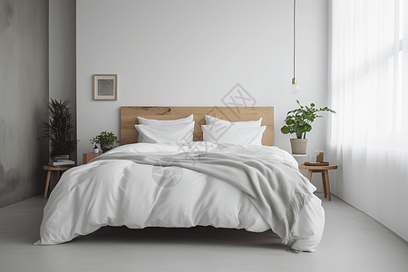 斯堪的纳维亚简约现代的卧室设计背景