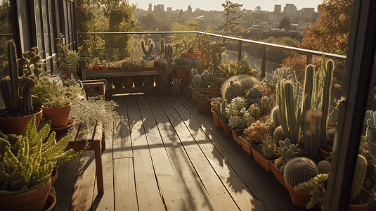 阳台上的各种植物图片