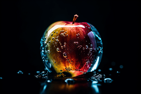彩色透明玻璃苹果图片