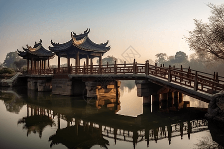 中式古代桥梁建筑图片