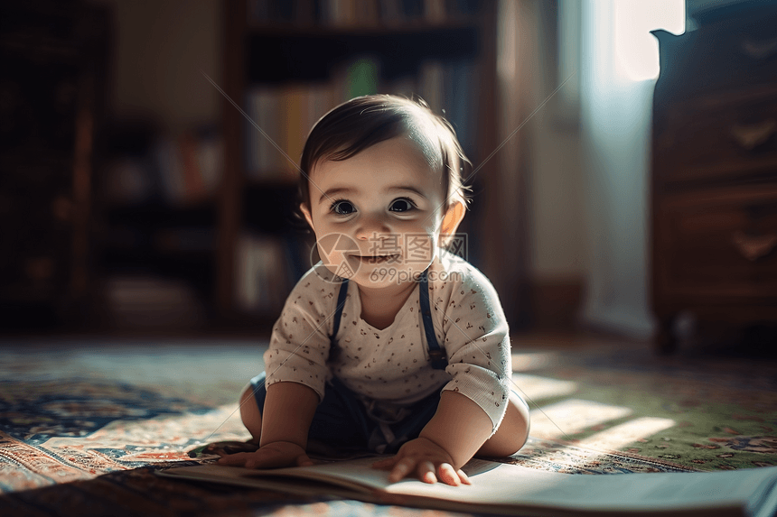 地毯上的婴儿图片
