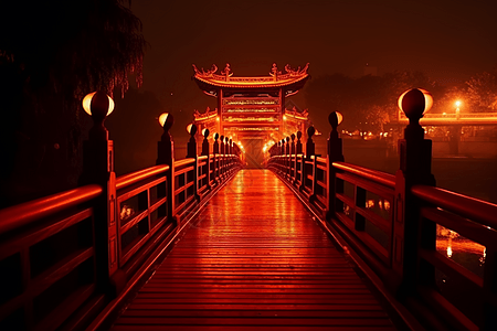 中国传统节日装饰的桥图片