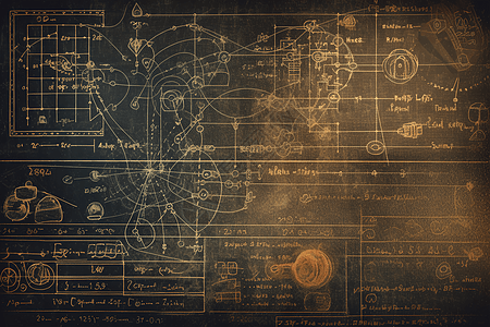 写满方程式的黑板背景图片