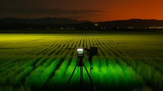 夜晚杂交水稻的监测背景