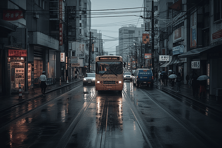 多雨城市照片图片