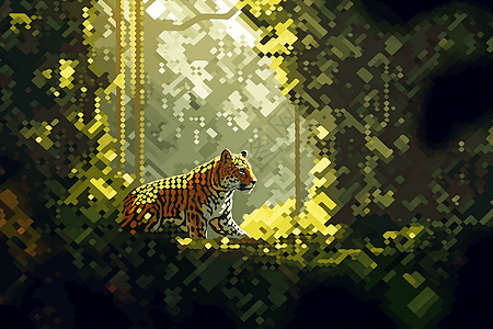 森林中的豹子图片