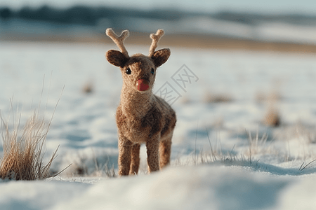 羊毛毛毡驯鹿图片