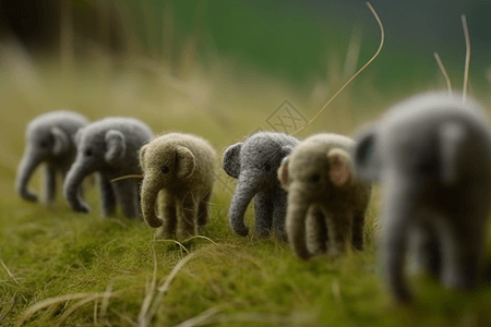 羊毛大象图片