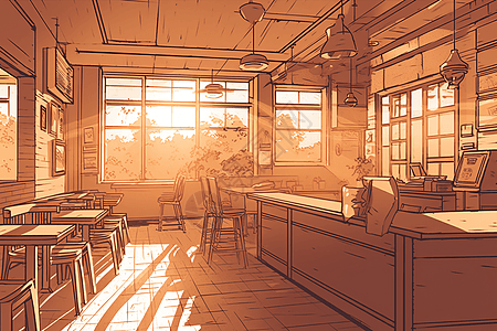 咖啡厅插图图片