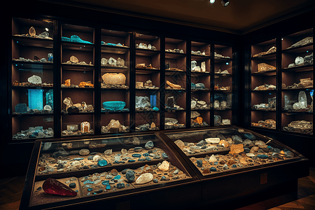 博物馆收藏的稀有宝石和矿物的图像图片