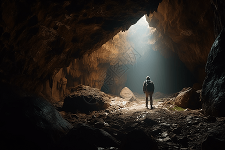 探索洞穴场景图片