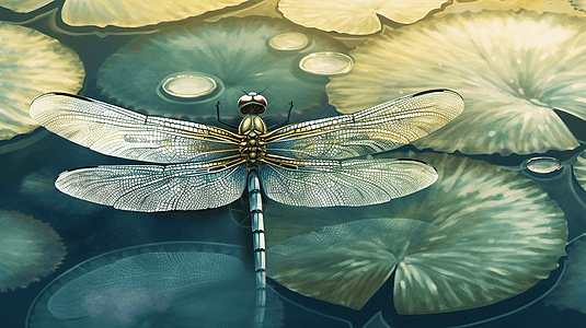 蜻蜓翅膀的特写图片