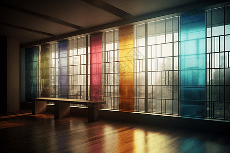 艺术彩色玻璃窗空间建筑图片