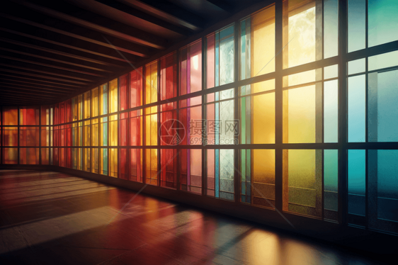 彩色玻璃窗建筑图片