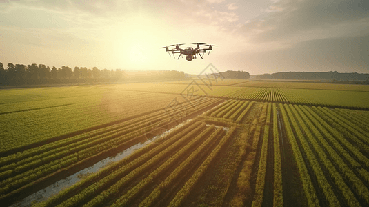 农业无人机领域的鸟瞰图图片