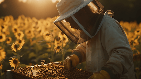 检查养蜂箱田园蜜蜂箱高清图片