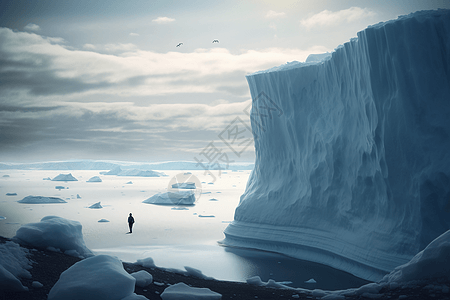 南极冰山雪地图片