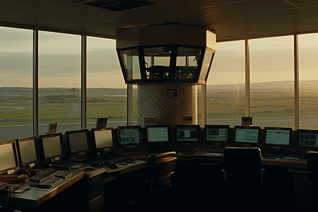 机场的塔台调度室塔台高清图片