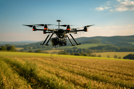 农作物检测无人机工作的场景背景