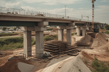 大桥的建设项目高清图片