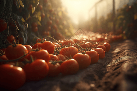 农场里收获的西红柿图片
