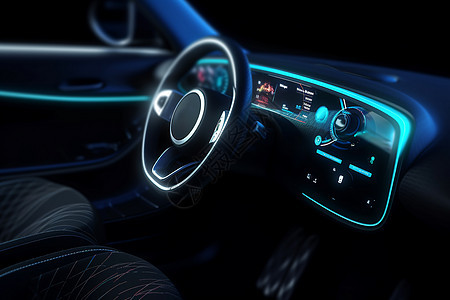 智能科技感汽车方向盘图片