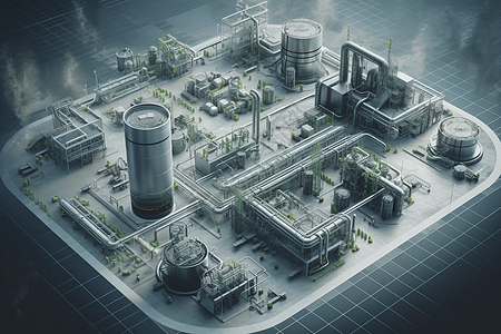 大气现代化一体化工厂背景图片