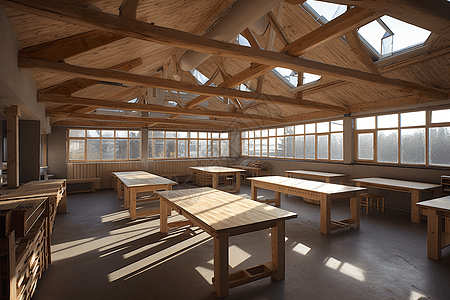 木质结构的大学教室图片