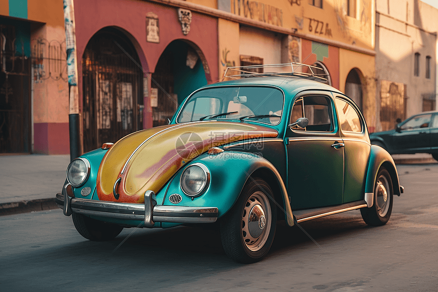 鲜艳色彩的甲壳虫汽车图片