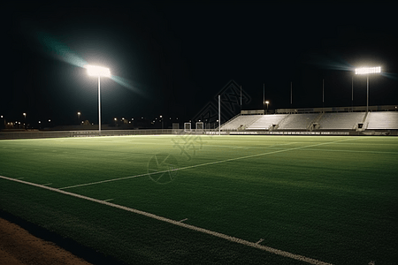 夜晚的足球球场图片