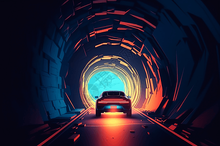 汽车穿越隧道图片