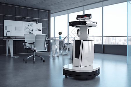 高科技的办公机器人背景图片