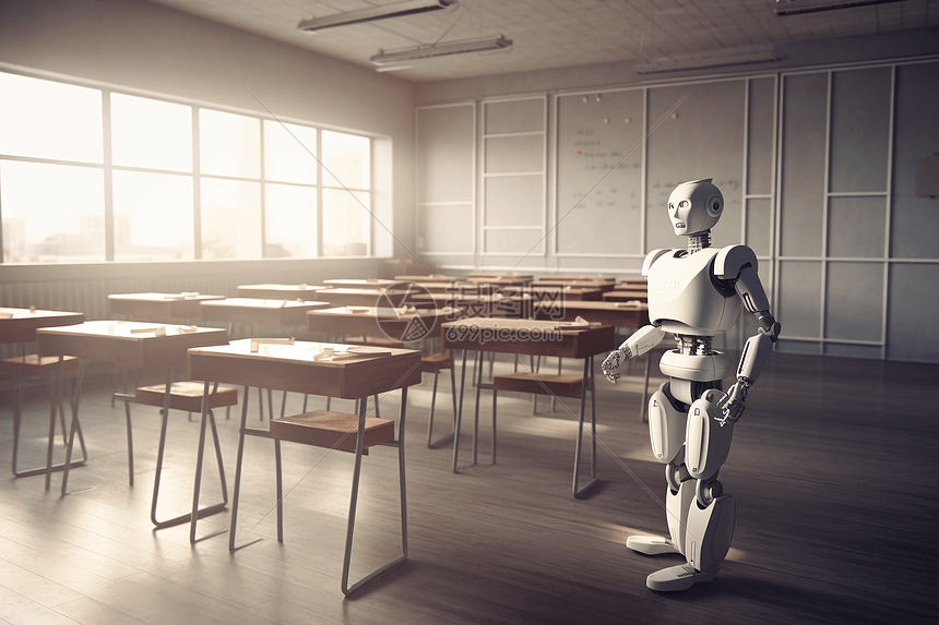 教室内的机器人老师图片