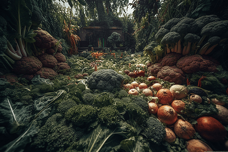 新鲜蔬菜洋葱巨大的蔬菜花园设计图片