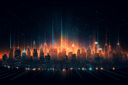 科技感城市背景图片