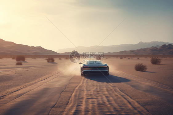 汽车与沙漠图片