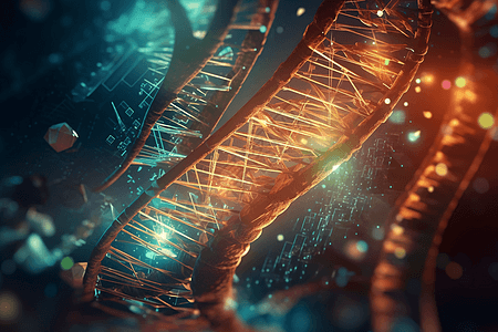 科学DNA链数字绘画图片