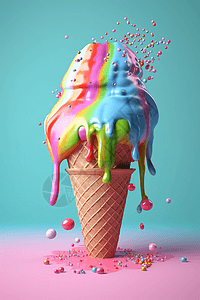 冰淇淋渲染模型图图片