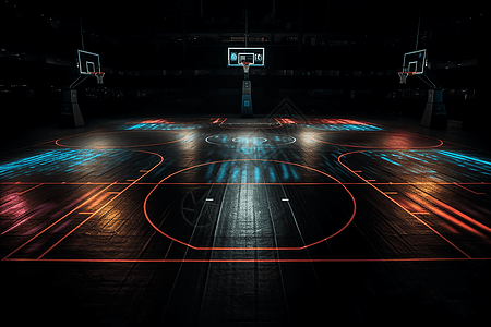 黑暗的篮球场图片